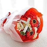 BIOフレグランスソープフラワー　ガーベラブーケ　感謝価格！　12輪　定番商品　クリアバック・ギフトボックス付　お祝い　記念日　お見舞い　バレンタインデー　ホワイトデー　母の日　　 (レッド)