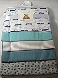 Rene Rolfe 5 Pk.Soft Flannel Baby Boys Receiving Blankets 100% Cotton Blues and White by Rene Rolfe 