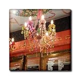 3dRose ct_174207_6 Image of Girly Pink Boca Raton Florida Chandelier-Glass Tile, 6-Inch [並行輸入品]