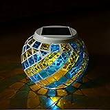 ソーラーライト ガーデン LED 防水 最大12時間点灯 100×130 （緑と黄色の2トーンデザイン）ガーデンライト / 庭の照明 / ガラス / イルミネーション / ガーデニング / ソーラー 