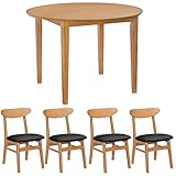 タマリビング ダイニングセット ナチュラル 幅100cm[丸型] ブルック 50003472-77 5点入