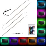 LEDストリップライトキット、USB アップグレードされたテレビのバックライト2X1.64ft / 50cm + 2X3.2ft / 100cm SMD5050 RGBロープライト24キーミニリモート