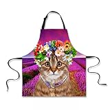 FOR U DESIGNS(JP) エプロン 大人用 作業用 猫柄 ピンク