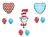 9 pc。Dr。Seuss The Cat in the Hat Happy Birthday Balloons Decoration Suppliesパーティーベビーシャワー