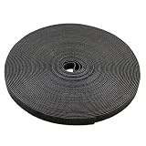 Pasow fastening tape Cable Tie Double Side Nylon Strap Power Wire Management 1 Roll Hook (black, 25 
