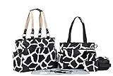 SoHo Collection, Black Giraffe 7 pieces Diaper Bag set *Limited time offer !* (Black) by SoHo Design