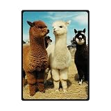 ファッションIntimate Llamaロングネックソフトフリース毛布とスロー58 x 80インチ(大)クリスマスギフト