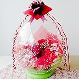 バルーンフラワー バースデー 用 レッド 系 （ 生花 が バルーン の中に入ったバルーン フラワー ) サプライズ ギフト