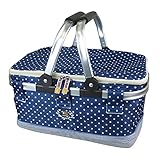 アットファースト 保冷バスケットL プレーンドット ネイビー AF5849