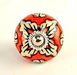 Ornate yellow floral Ceramic knobs for cabinets & cupboards - hand painted pulls