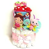 16088 おむつケーキ２段　女の子　姫系おもちゃセット　プリンセス布絵本　出産祝い　オムツケーキ　知育玩具