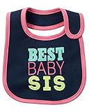 カーターズ（Carter's） 女の子用ピンクx紺BEST BABY SISよだれかけ [並行輸入品]