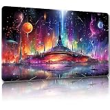 MTG プレイマット 無料ストレージバッグ付き MTGゲームマット 24 x 14インチ、カード用TCGおよびボードゲームマット、マウスパッドデスクマット(マジックカラフル-レギュラー)