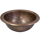 Houzer HW-CLA1RS Hammerwerks Series Classic Topmount Copper Lavatory Sink, Antique Copper by HOUZER