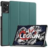 【Moahsiuny】For Lenovo Legion Y700 (2025) Gen3 / Lenovo Legion Y700 (2023) Gen2 8.8インチ ケース 薄型 PU レザー スマート カバー 傷防止 ハード 軽量 耐衝撃 三つ折り ウェイクアップ スタンド オートスリープ 機能 (濃い緑)