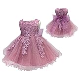 S&T ベビードレス 新生児 子供ドレス ベビー服 フォーマル 赤ちゃん 綿裏生地 結婚式 お宮参り 七五三 記念撮影用 パープル 80