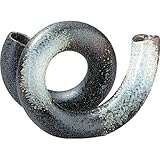 黒焼締白釉流し くるくる 滝清ー15