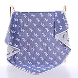 6重赤ちゃんおくるみ ガーゼケット 入浴用　ふわふわ暖かい　柔らかい肌触り ガーゼタオル ベビーブランケット 鹿 ブルー