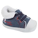 赤ちゃん・ベビー用 ボーイズ こいぬ Woof Woof ファークファー裏地つき レースアップ ベビースニーカー 赤ちゃん靴 男の子 (12-18ヶ月) (デニム/レッド)