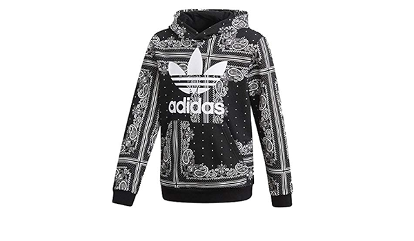 Amazon Co Jp アディダスオリジナルス バンダナ柄 スウェットパーカー Dw32 ペイズリー キッズ レディース 170cm Black Dw32 服 ファッション小物