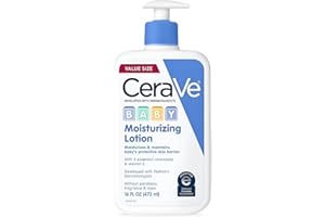 CeraVe Baby Lotion | Gentle Baby Skin Care with Ceramides, Niacinamide & Vitamin E | Fragrance, Paraben, Dye & Phthalates Free | Lightweight Baby Moisturizer | 16 Ounce