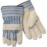 Steiner SPG02-L Leather Palm Work Gloves Top Grain Cowhide Palm 2-Inch Safety Cuff Large (12-Pack) [