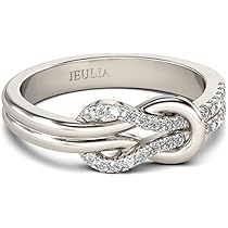 Jeulia シルバー リング 13号 シルバーアクセサリー デザインリング カレッジリング シルバー