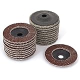 uxcell 研削工具　フラップホイール フラップ　サンディングディスク　プラスチック製　ブラック　100mm径 16mmボア 80グリット 20個入り