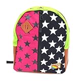 (ターンオーバー)Turnover キッズリュック #K-447 星柄センタージップ リュック デイパック GREEN/PINK