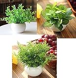 MedianField 【 フェイクグリーン 鉢 3個 セット 】 人工観葉植物 造花 インテリア おしゃれ ミニ フェイク グリーン ユーカリ (3個セット)