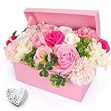 YOBANSA フレグランス シャボンフラワー 造花 枯れない 花 創意ジュエリーギフトボックス 誕生日　父の日　記念日　先生の日　バレンタインデー　昇進　転居など最適としてのプレゼント (ピンク)