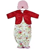 【未熟児】【低出生体重児】【早産児】【NICU】用 ベビー服：長袖ドレスオール エミリー 帽子付き