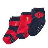ポロ ラルフローレン アーガイル・ソックス３足セット[レッド]（6～24か月）18～24M（11～14cm)? [並行輸入品]
