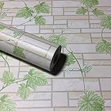 RUDOSTYLE 壁紙 レンガ 【 はがせる のり付き シール タイプ 】 防水 壁紙シール diy リメイクシート クロス おしゃれ カッティングシート 緑 自然 キッチン/天井/襖紙 （ ふすま