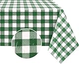 NaturesHome テーブルクロス ビニール 撥水 おしゃれ テーブルカバー カット ハロウィン クリスマス 防水 防油 汚れ防止 耐久 長さ調節 テーブルマット90x90cm 140x140cm 140x180cm 耐熱 長方形 北欧 お手入れ簡単 多用途 格子縞(厚手 グリーンチエック柄-1 140x80cm)…