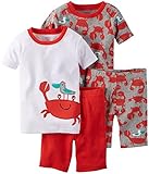 カーターズ Carter's パジャマ 半袖 ＆ 半ズボン 綿リブ100% 2組セット 4-Piece Snug Fit Cotton PJs 18M (78-83cm)