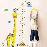 1 の 135 ピース x 86 cm PVC 取り外し可能モンキーキリン高さチャートの測定子供の赤ん坊の養樹園の壁にステッカーを家の装飾のデカールの装飾