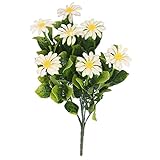 Dovewill ５色選べる　2束　ロマンティック造花　菊の花束　家庭　菜園　結婚式　パーティー　家　書店　カフェ　装飾　プラスチック製　 - 白