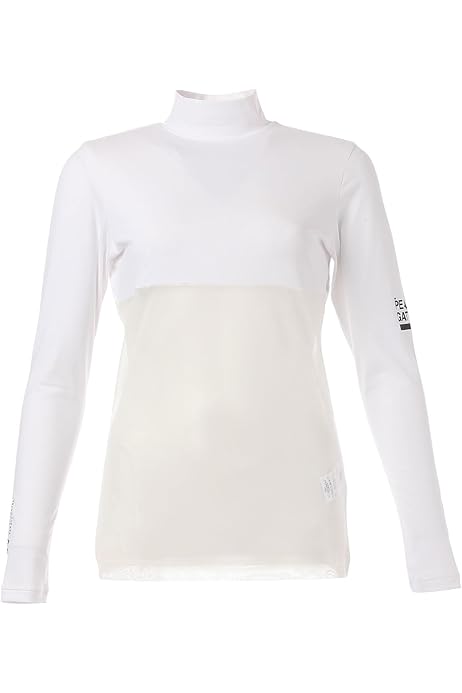 サイズ：0 PEARLY GATES パーリーゲイツ 055-3266002 長袖ハイネックTシャツ  ホワイト系 [240101442203] ゴルフウェア レディース ストスト PEARLY GATES パーリーゲイツ ハイネック 長袖 インナー Tシャツ