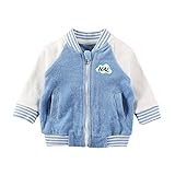 Baby Nest ベビー服 キッズ 男の子 長袖 アウター ジャケット 野球風 カジュアル ブルー 24-36M