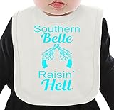 Southern Belle Raisin' Hell Slogan ネクタイを有する有機ビブ Medium