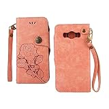 Galaxy J5 2016 ケース,COOSTOREJPレトロエンボス加工ローズFlorals PUレザーケース磁気カードウォレット+取り外し可能な手首ストラップのデザインは、に適用するSamsun
