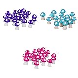 Flameer キノコ　各色20個　ミニチュア　盆栽　DIY　ガーデン　マイクロ風景　装飾　樹脂　カラフル - パープルブルーレッド