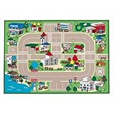 敷物ライフ 洗える プレイマット キッズラグ 『ロードマップ２』 (約133×190cm) 子供部屋 道路 撥水