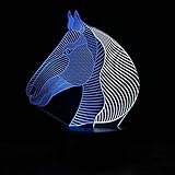 More Colors in One Piece Horse 3d LEDライト同じ時間ノベルティUSBキッズランプカラフルなRGB Luminaria器具Luminaria
