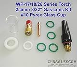 CHNsalescom 10個のTIG溶接スタッフィーガスレンズ＃10パイレックスカップキットWP-17/18/26 2.4mm 3/32"