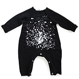 No biggie unisex-baby有機Overalls inブラックwith spatter印刷 カラー: ブラック