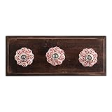 ハンドメイドレッドホワイトセラミックキャビネット木製壁コート帽子キー服フックホルダーオンラインIndianShelf