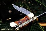 dkc-36 Stag 9 "長い、5 " Folded 6.8ozダマスカス折りたたみポケットナイフDKC Knives Hand Made Incredible Look and Feel