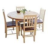 ダイニング5点セット フレンチ フレンチカントリー 丸テーブル 円形 105cm ダイニングテーブル+チェア mamシリーズ fennel フィンネル (WH / ナチュラル 5点セット（円形テーブル）)